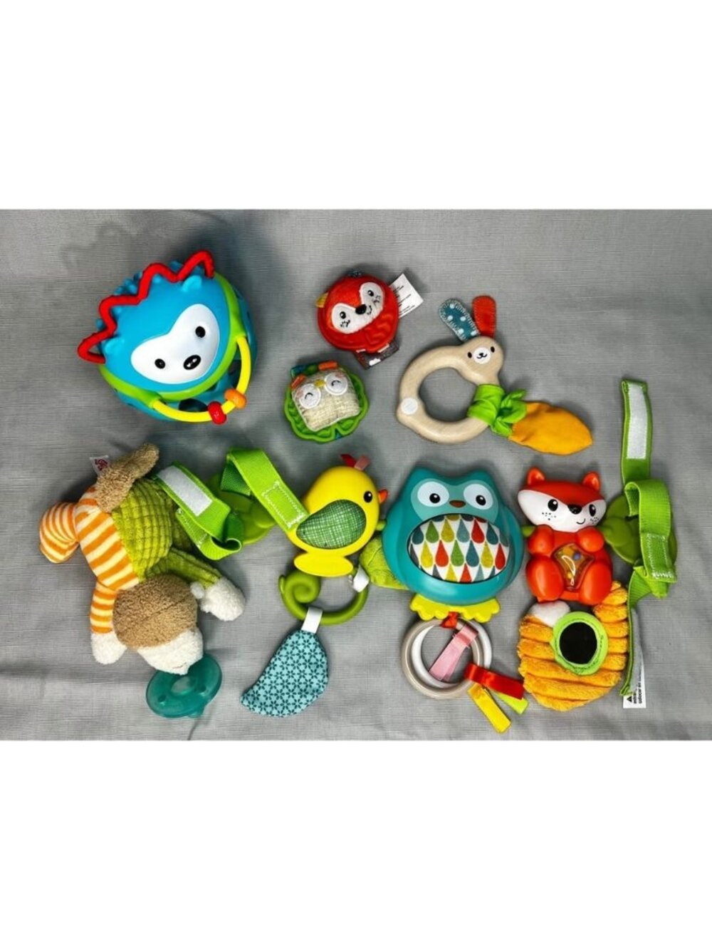 Mixed Baby Toy Bundle Jungle Animals Teether Car Seat Rattle Skip Hop Infantino